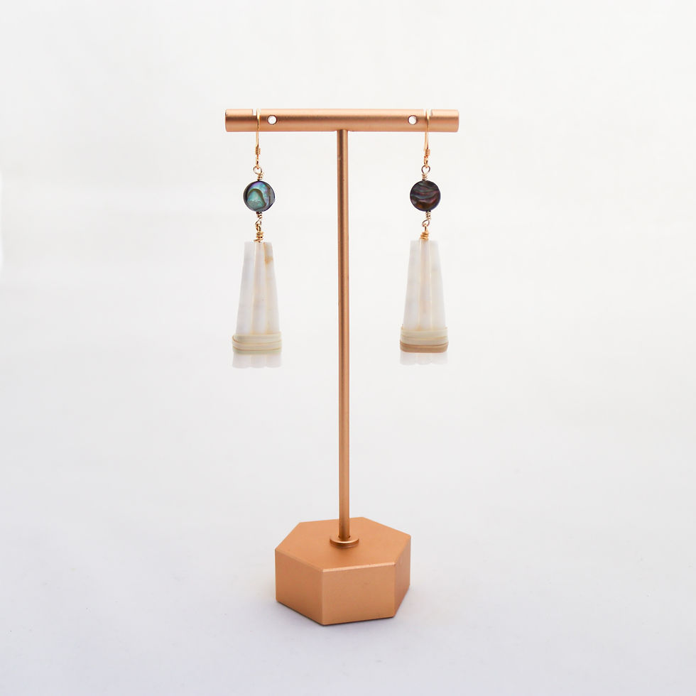 Thumbnail: Small One-Eleven Abalone Earrings