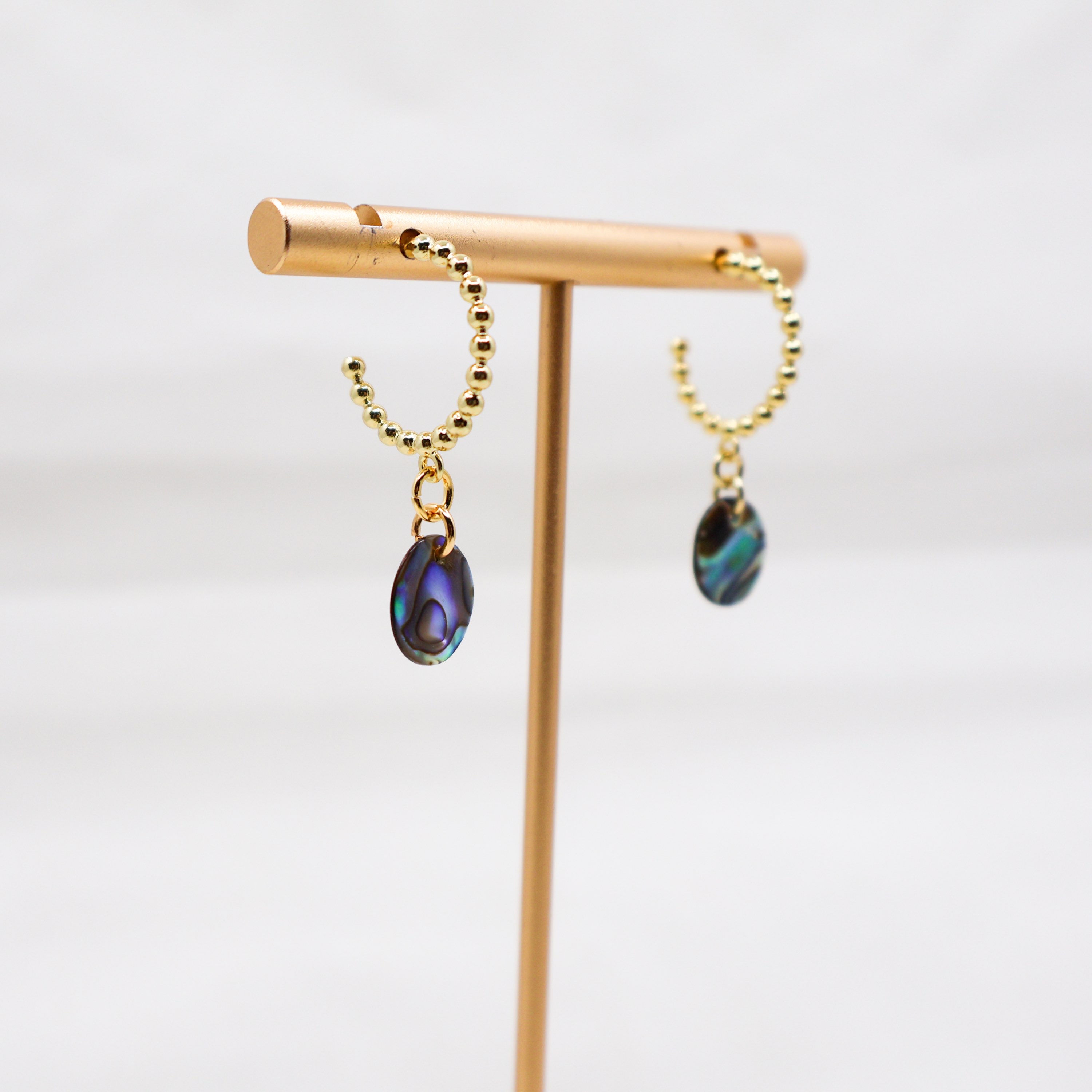 Abalone Hoop Earrings