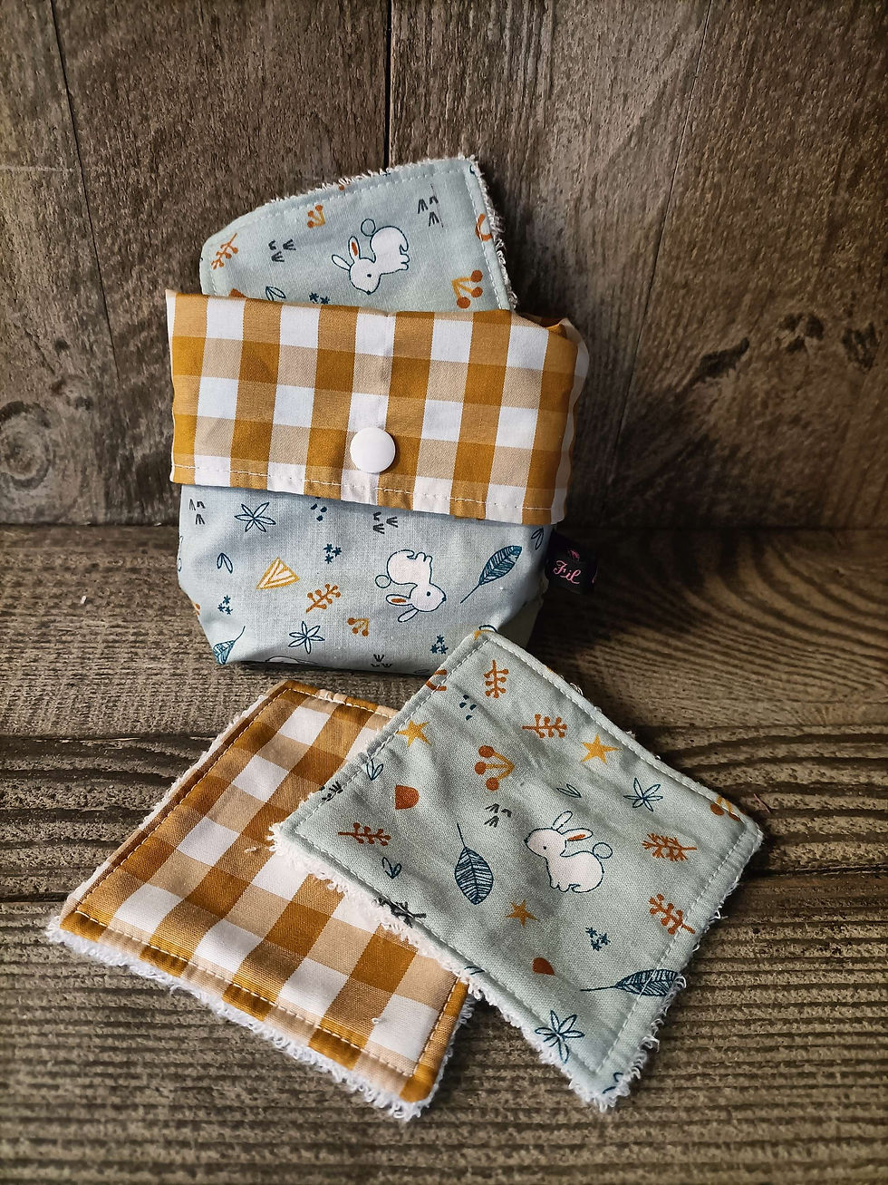 Miniature : Lingettes Lavables, 8 pièces + Panière de transport