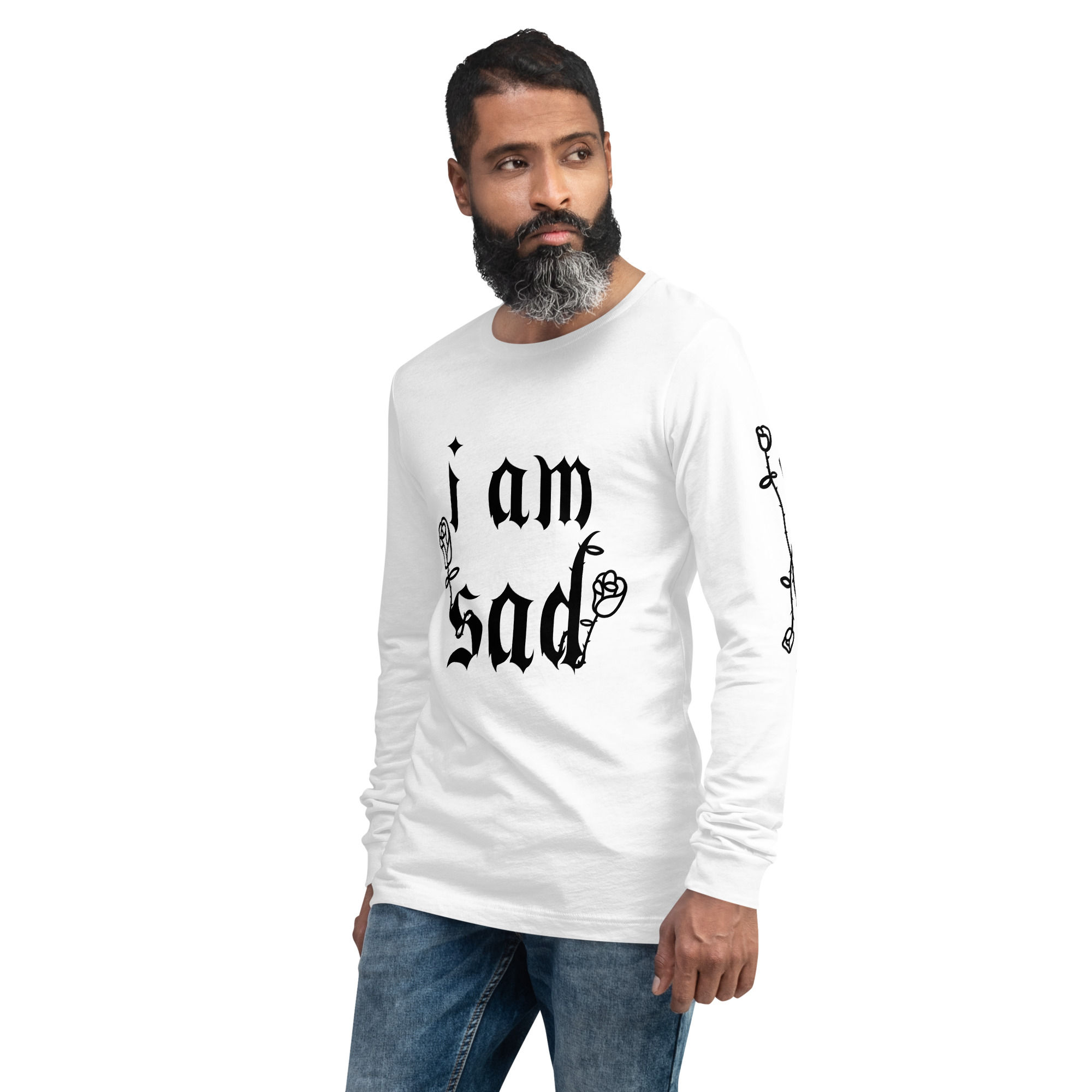 CUFFBUST Sad Boi White Long Sleeve Tee