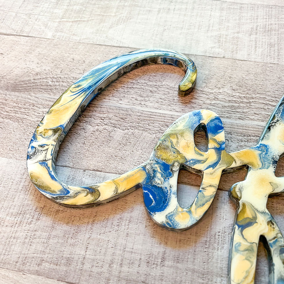 Thumbnail: Wood and Resin Letter Art - Coffee