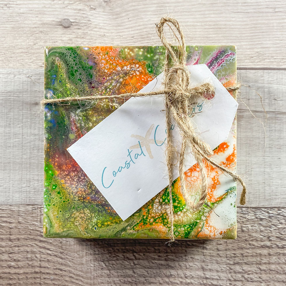 Thumbnail: Rainbow Burst Handmade Coaster Set