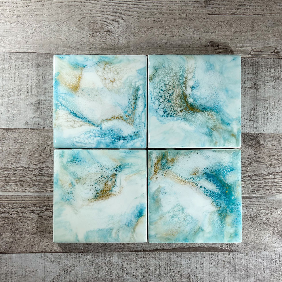 Thumbnail: Outer Banks Swirl Handmade Coaster Set