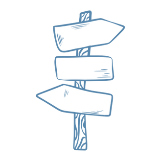 An illustration of directional signage.