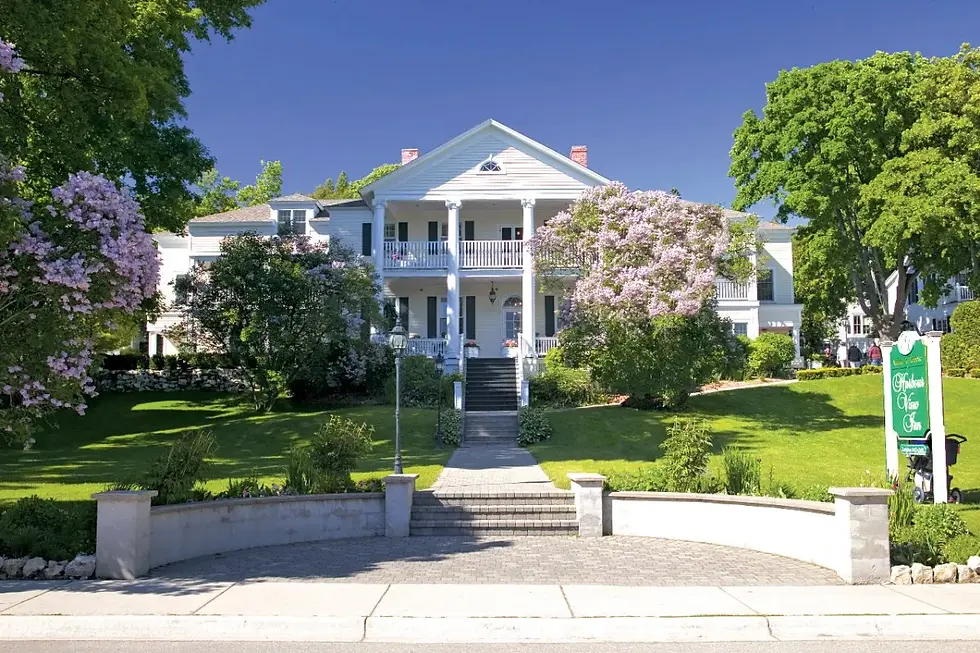 The Harbour View Inn welcomes guests with its elegant architecture