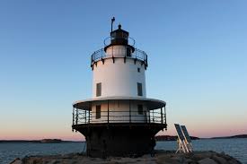 Bug Light by the sea at twilight