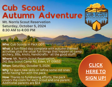 Cub Scout Autumn Adventure
