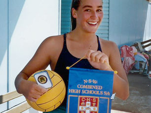 A younger Keli Lane during her water polo years. Source image: ABC supplied.