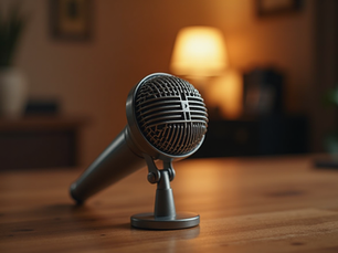 podcast microphone on desk