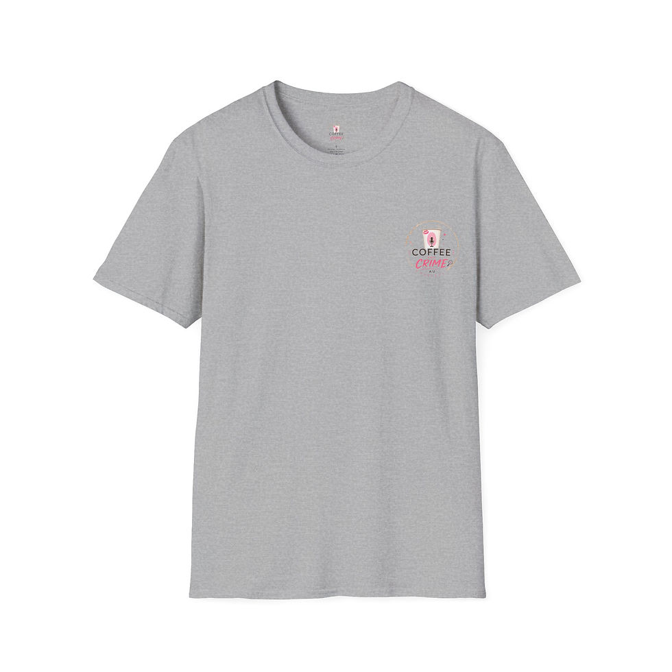 Thumbnail: True Crime Coffee Tee — 'Coffee Crime' Mini Logo T-Shirt