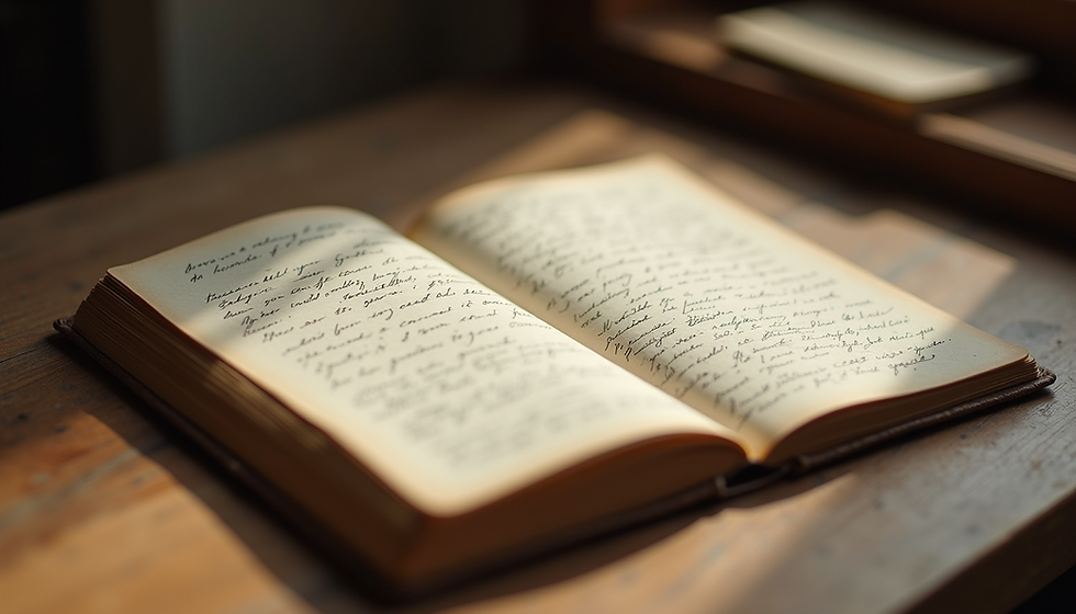Diary on a wooden table