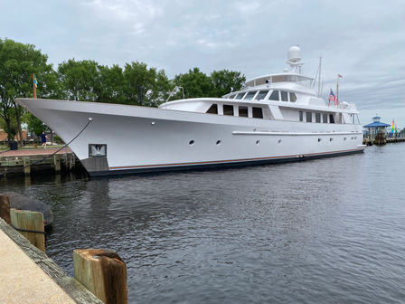 captain Jon Feldman onboard 117' MY Windrush berthed in Norfolk Virginia