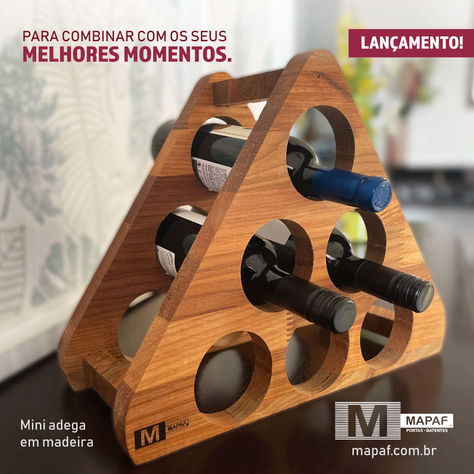 Mini Adega em Madeira MAPAF para combinar com os seus melhores momentos.