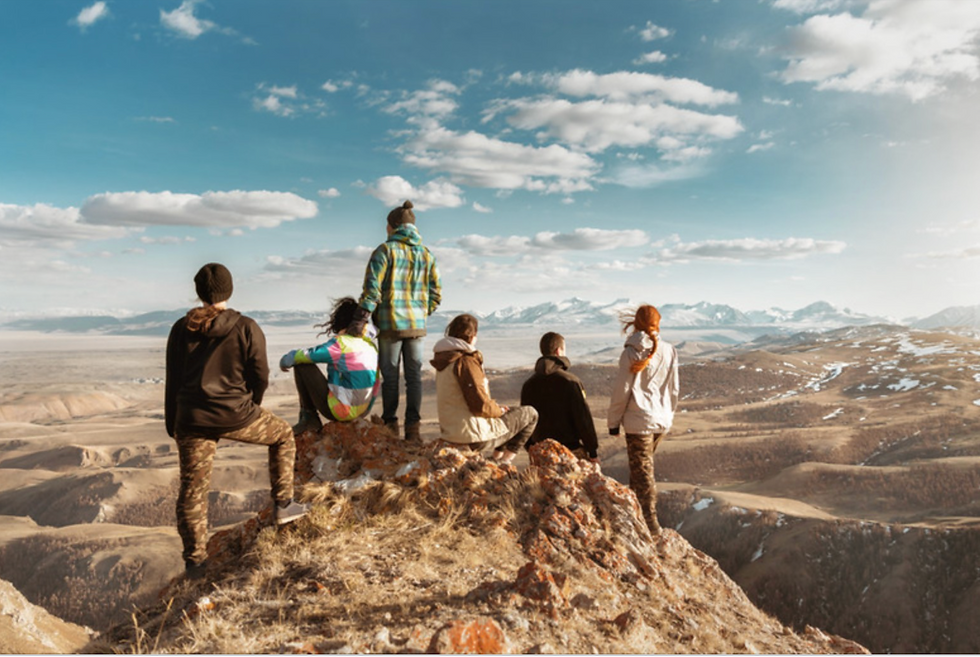 Group of people grieving and in ritual