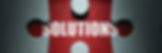 A red puzzle piece with Solutions as text. Obsidian Partners LLC solutions