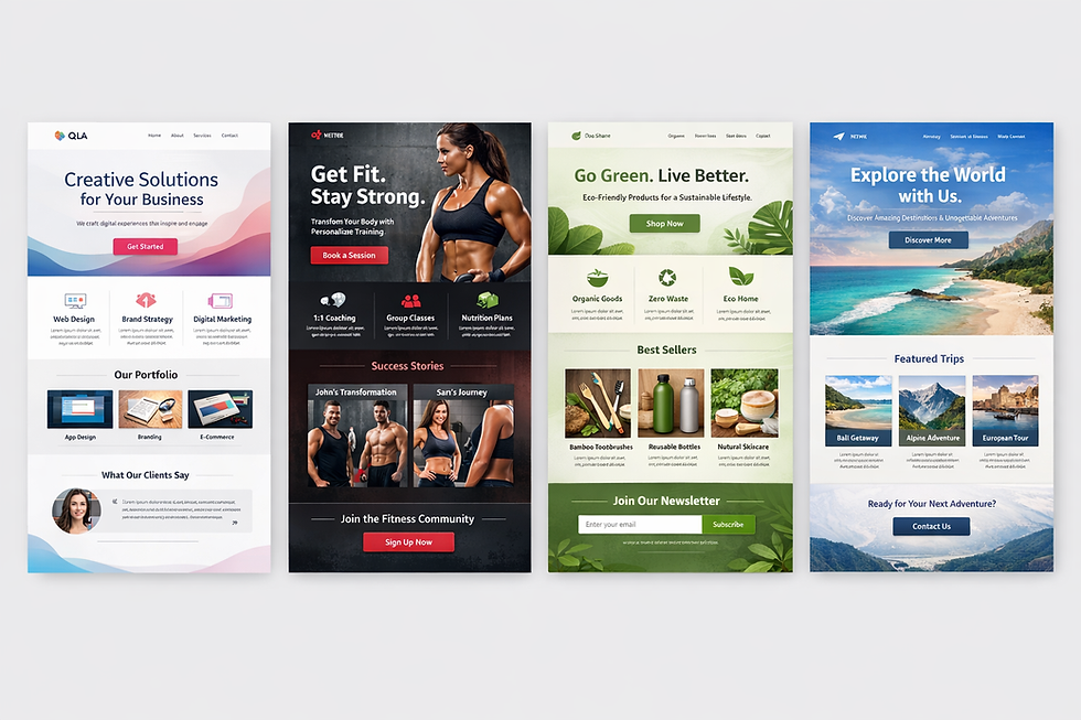 Single Page Website Mockups