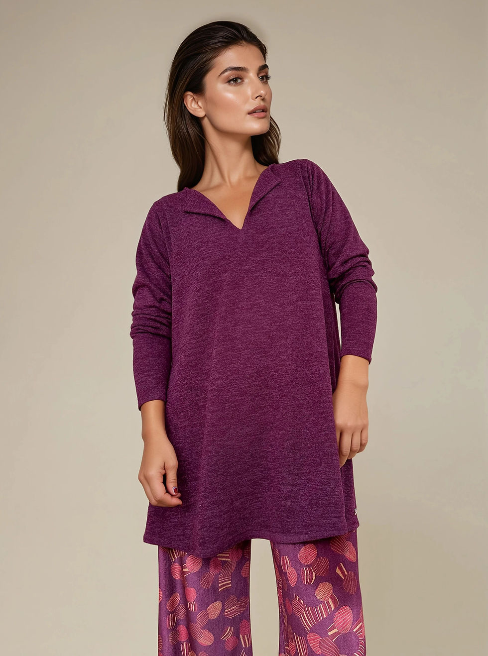 Top Evasé DANIELA Punto Berenjena