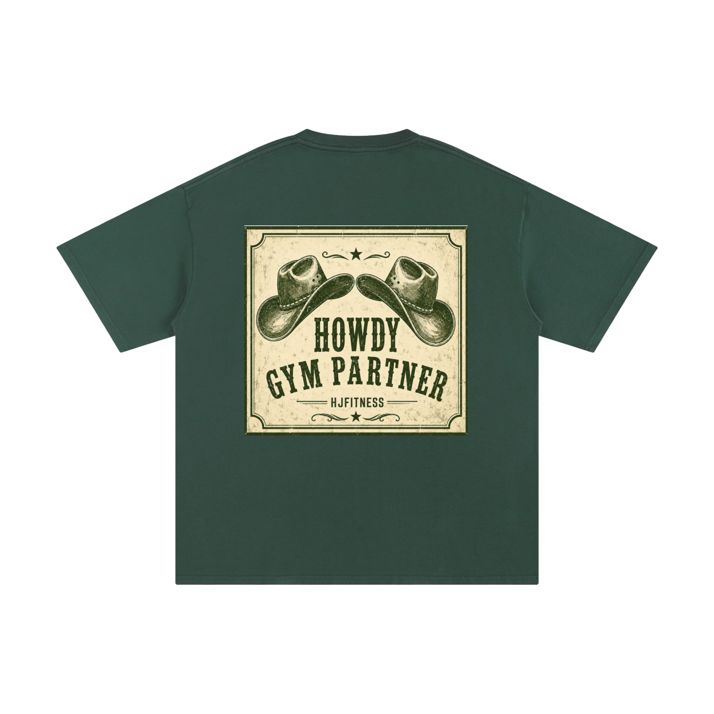 Unisex "Howdy Gym Partner" Pure Cotton T-Shirt- Square & Font