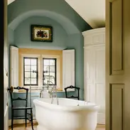 Bathroom design paint painting colour color elegant fun stylish clean simple home