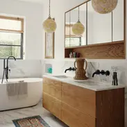 Bathroom design paint painting colour color elegant fun stylish clean simple home