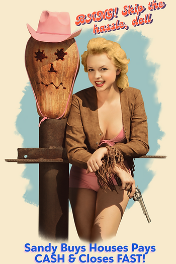 Vintage photo of blonde sharpshooter
