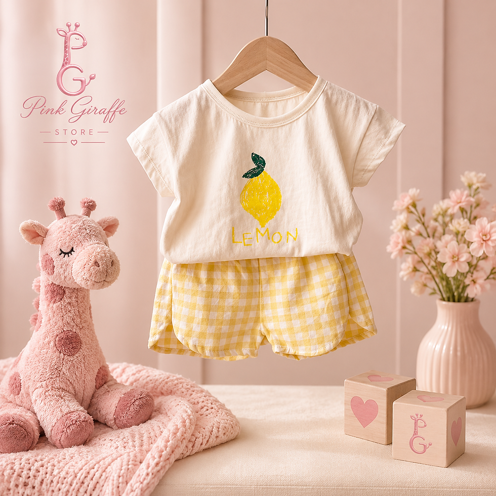 Thumbnail: Toddler Cotton Summer Pajama Set – 2-Piece Soft Short Sleeve With Fruit Print