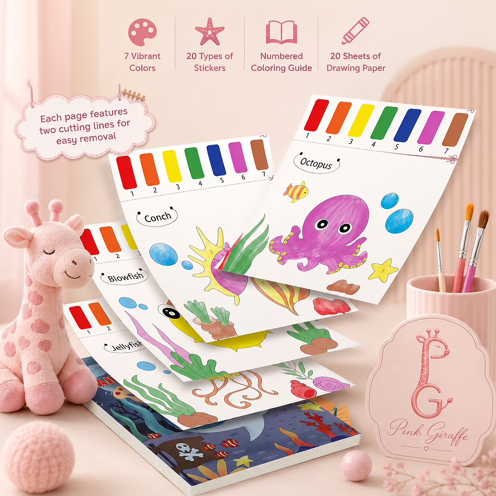 Thumbnail: JZILU Water Coloring Book for Kids – 24 Pages with Water Pen | Ocean Animals