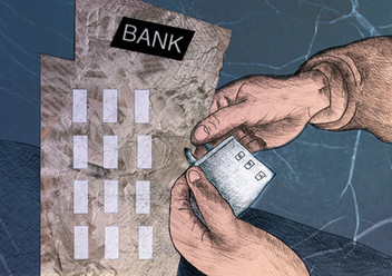 Bank closure scene