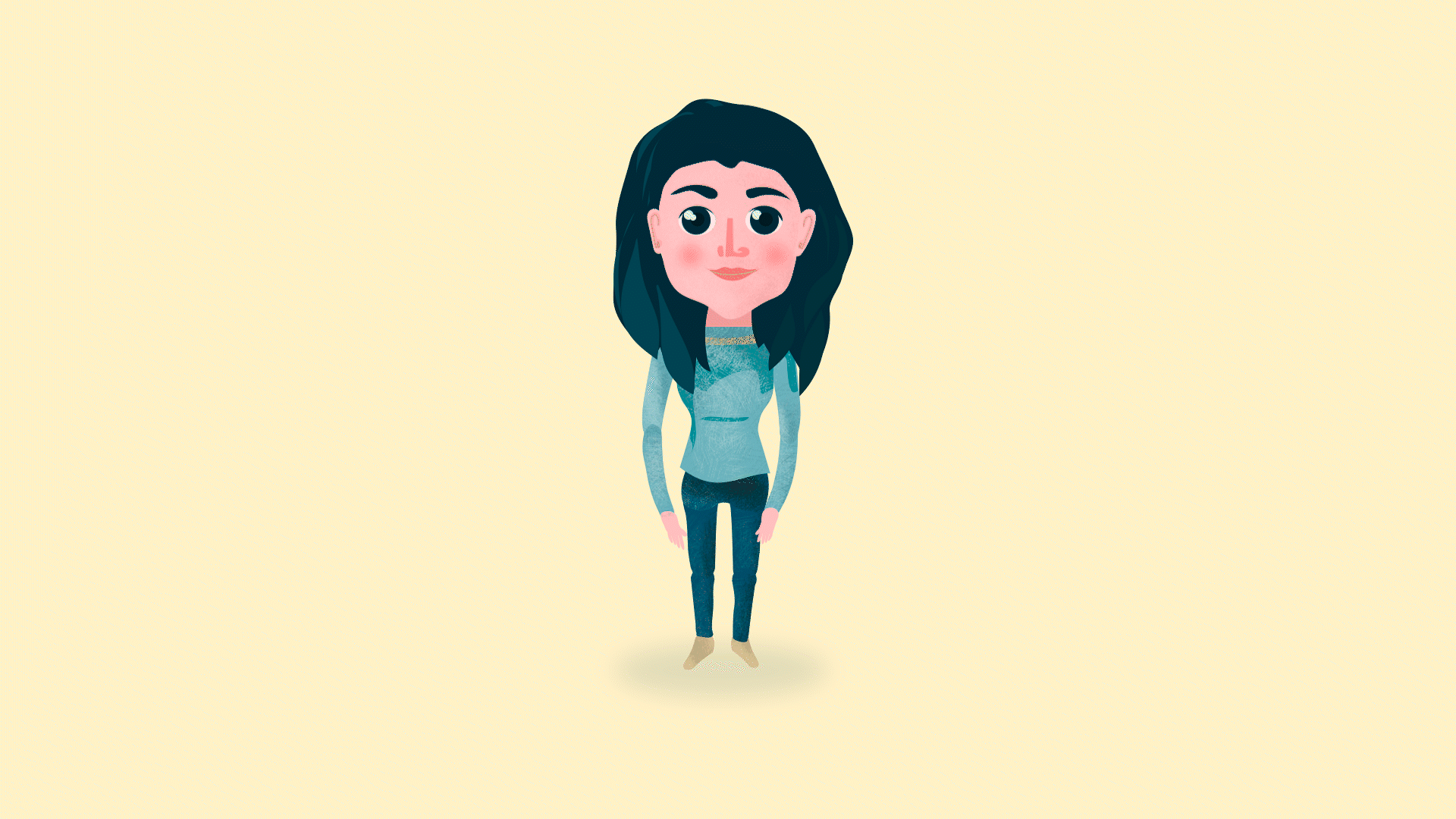 self portrait waving gif