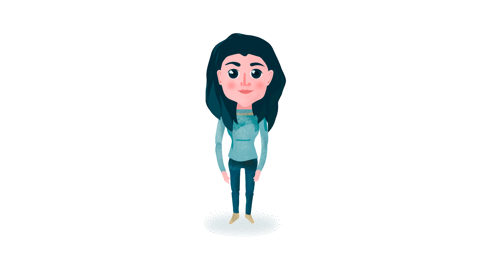self portrait saying HI.gif