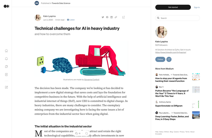 Technical challenges for industrial application of Artificial Intelligence