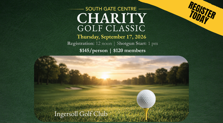 Register for South Gate's Annual Charity Golf Tournament by clicking this image of a golf course.