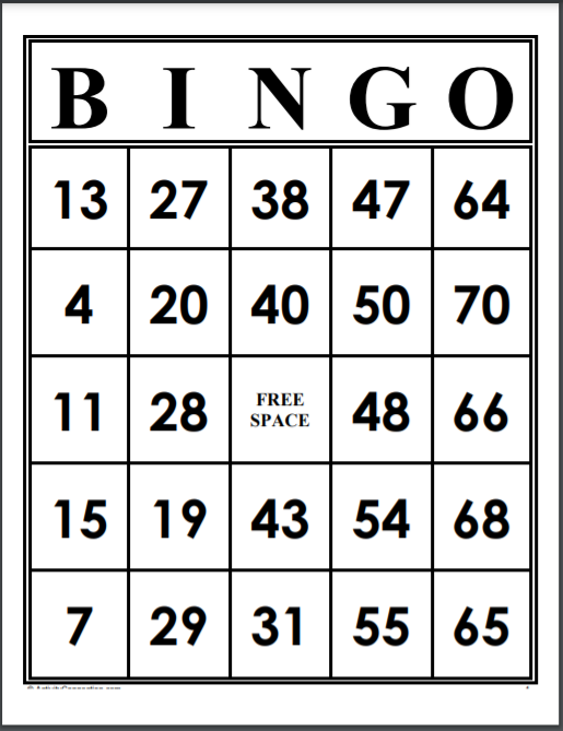diy bingo