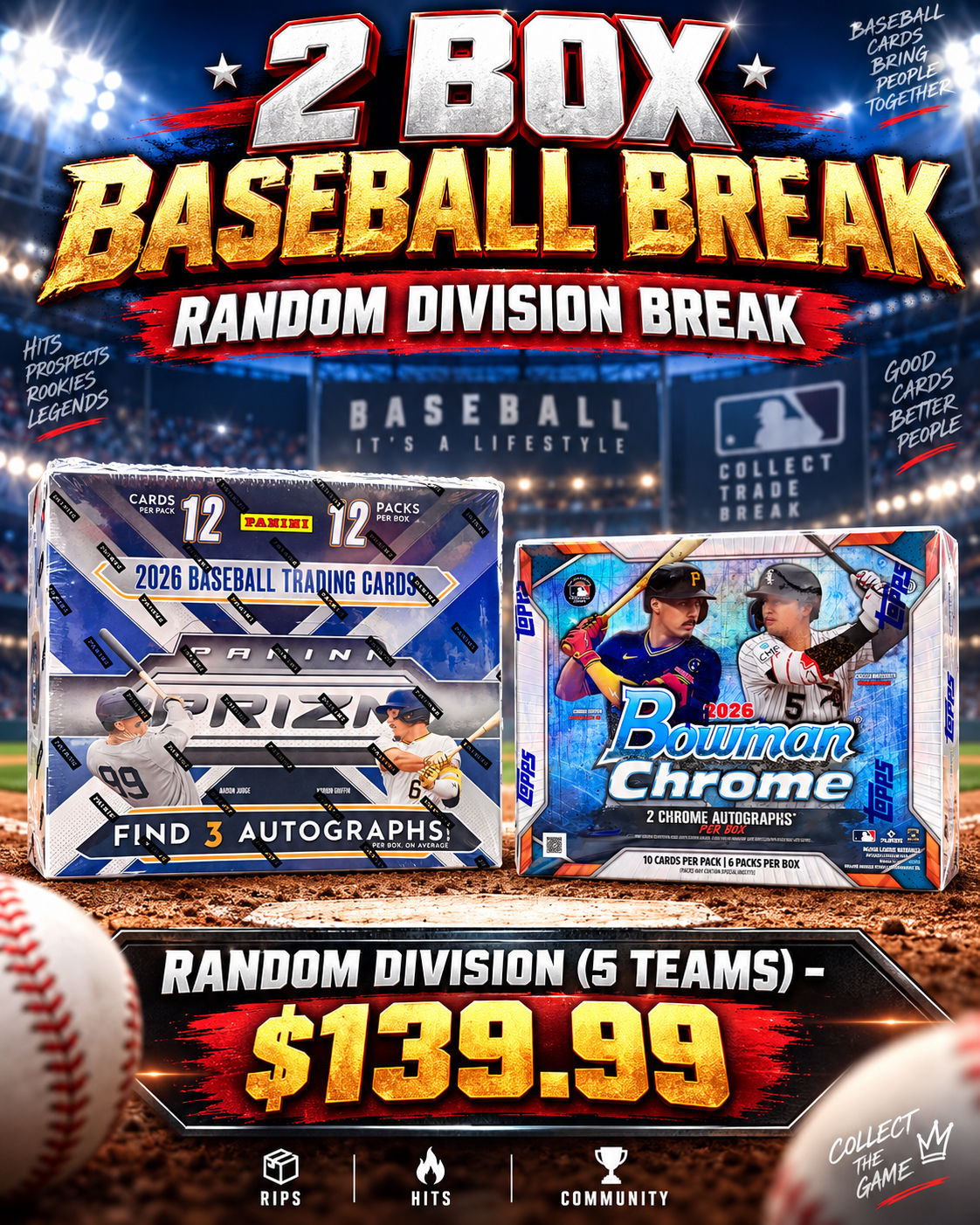 #564- Divisional 2026 Bowman Chrome and 2026 Prizm Hobby Baseball Break