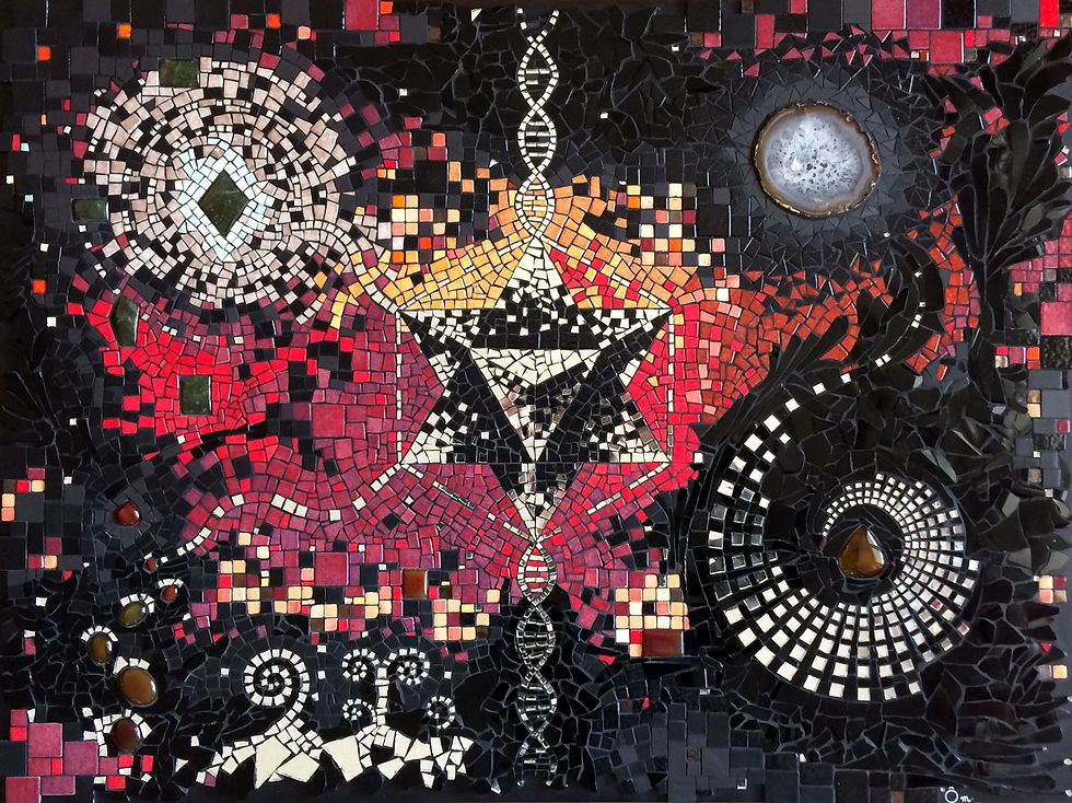 Miniatura: "LE JARDIN D'ÉVEIL" (2016) - tableau mosaïque 60 cm x 80 cm