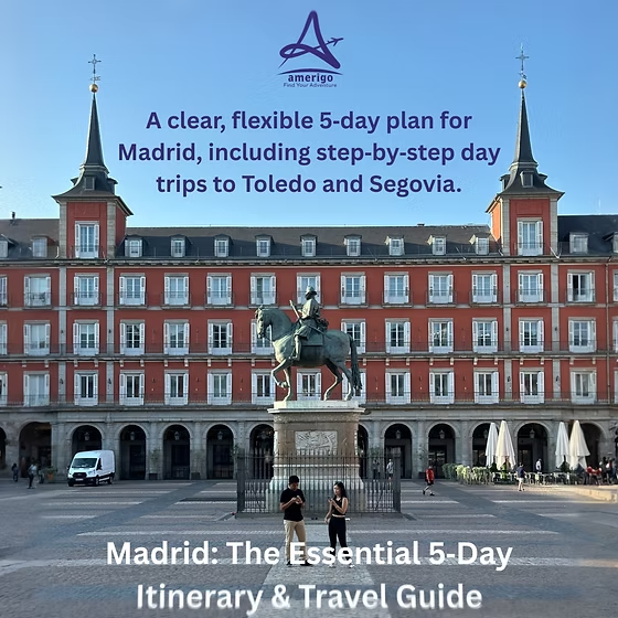 Planning a trip to Madrid? Our Essential 5-Day Itinerary & Travel Guide includes step-by-step day trips to Toledo and Segovia. Get your copy here.