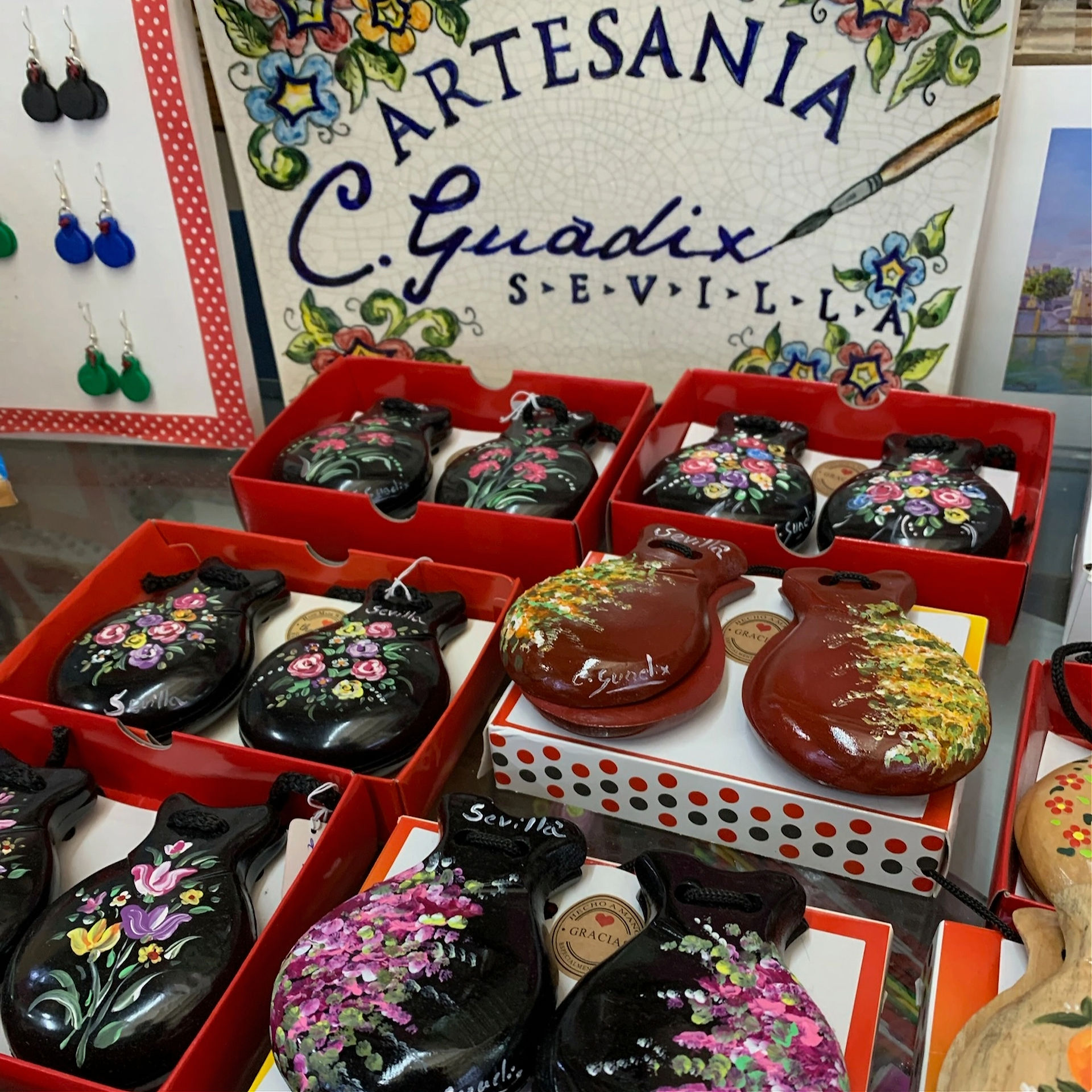 Castanets in a souvenir shop of the Sevilla Judería