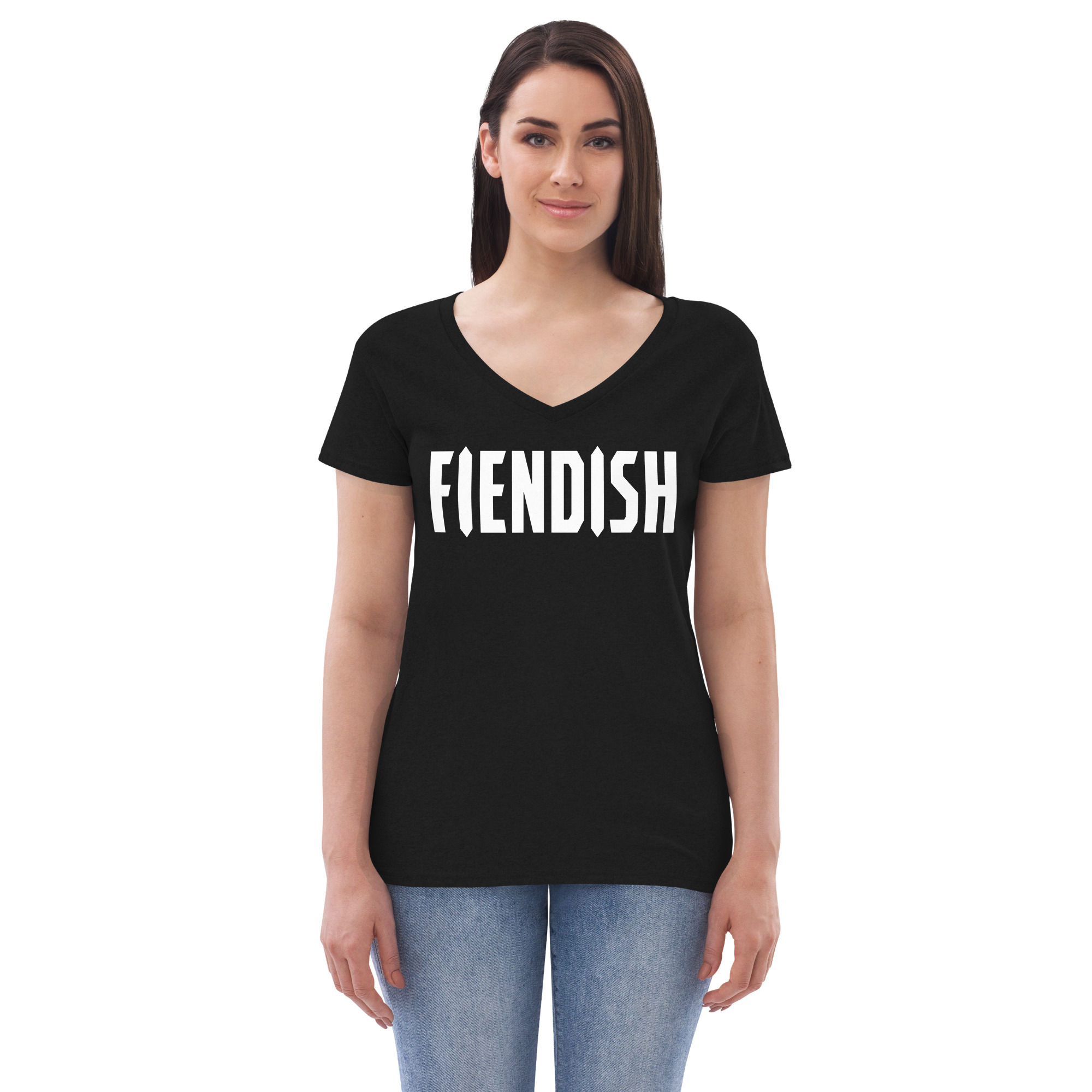FIENDISH Womens V-neck tee