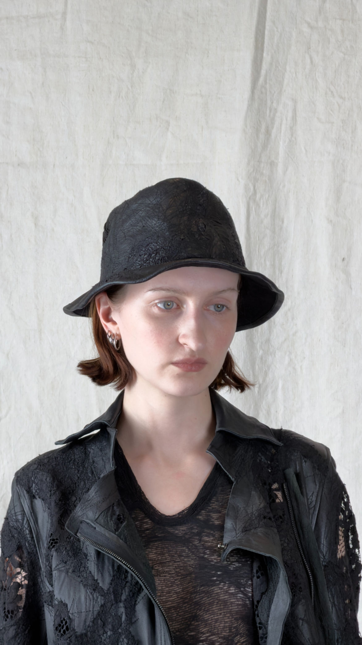 Re-embroidered Leather Hat