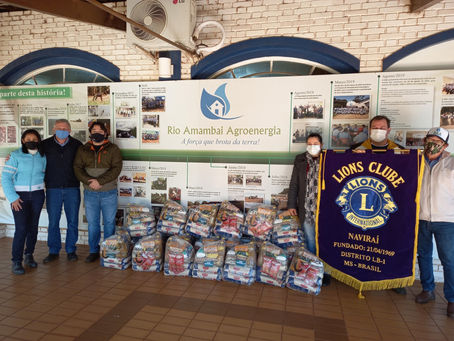 RAA DOA CESTAS BÁSICAS PARA ENTIDADES ATRAVÉS DE LIVE SOLIDÁRIA EM NAVIRAÍ