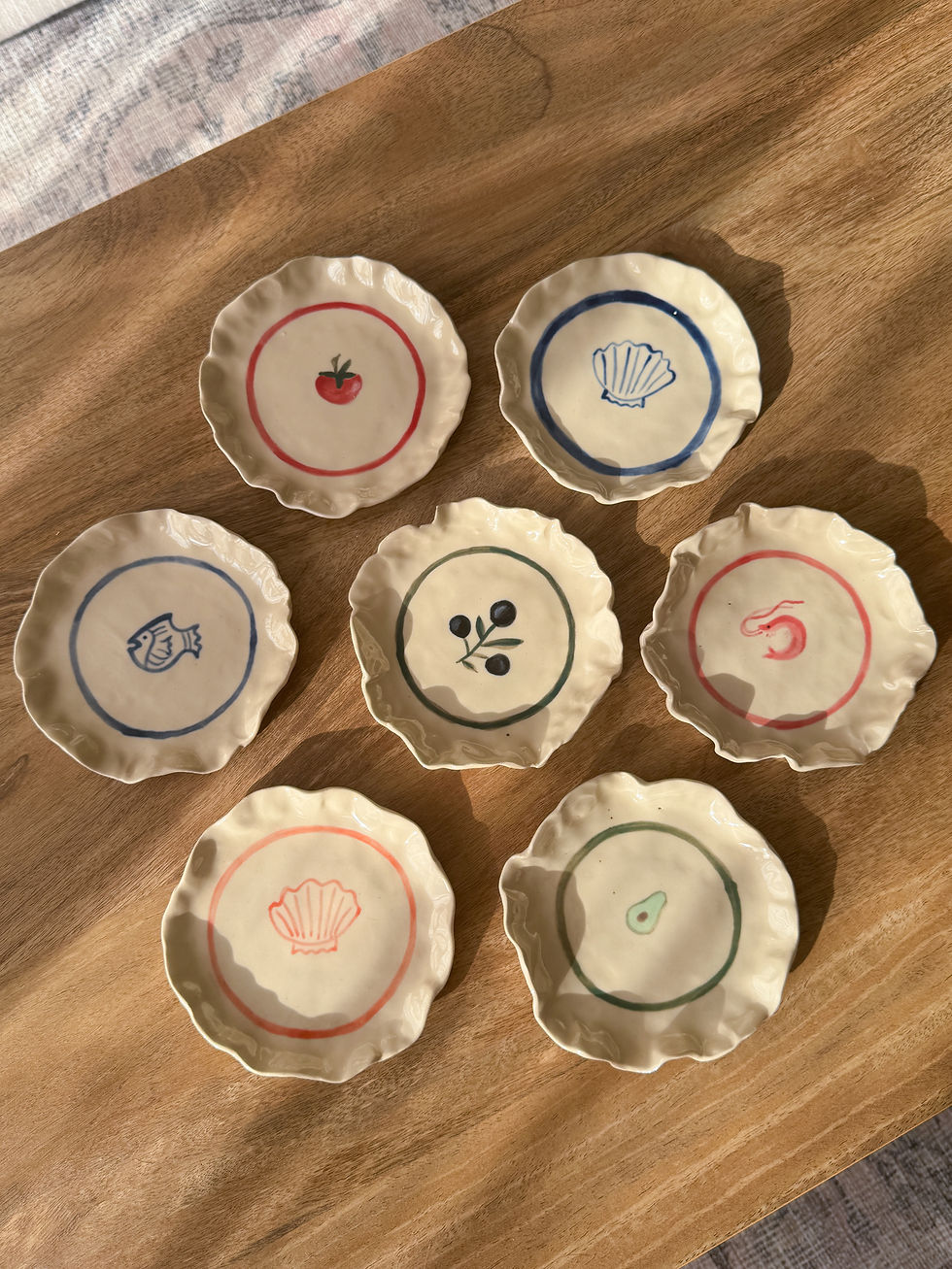 Thumbnail: Hand-Painted Mediterranean Style Ceramic Plates