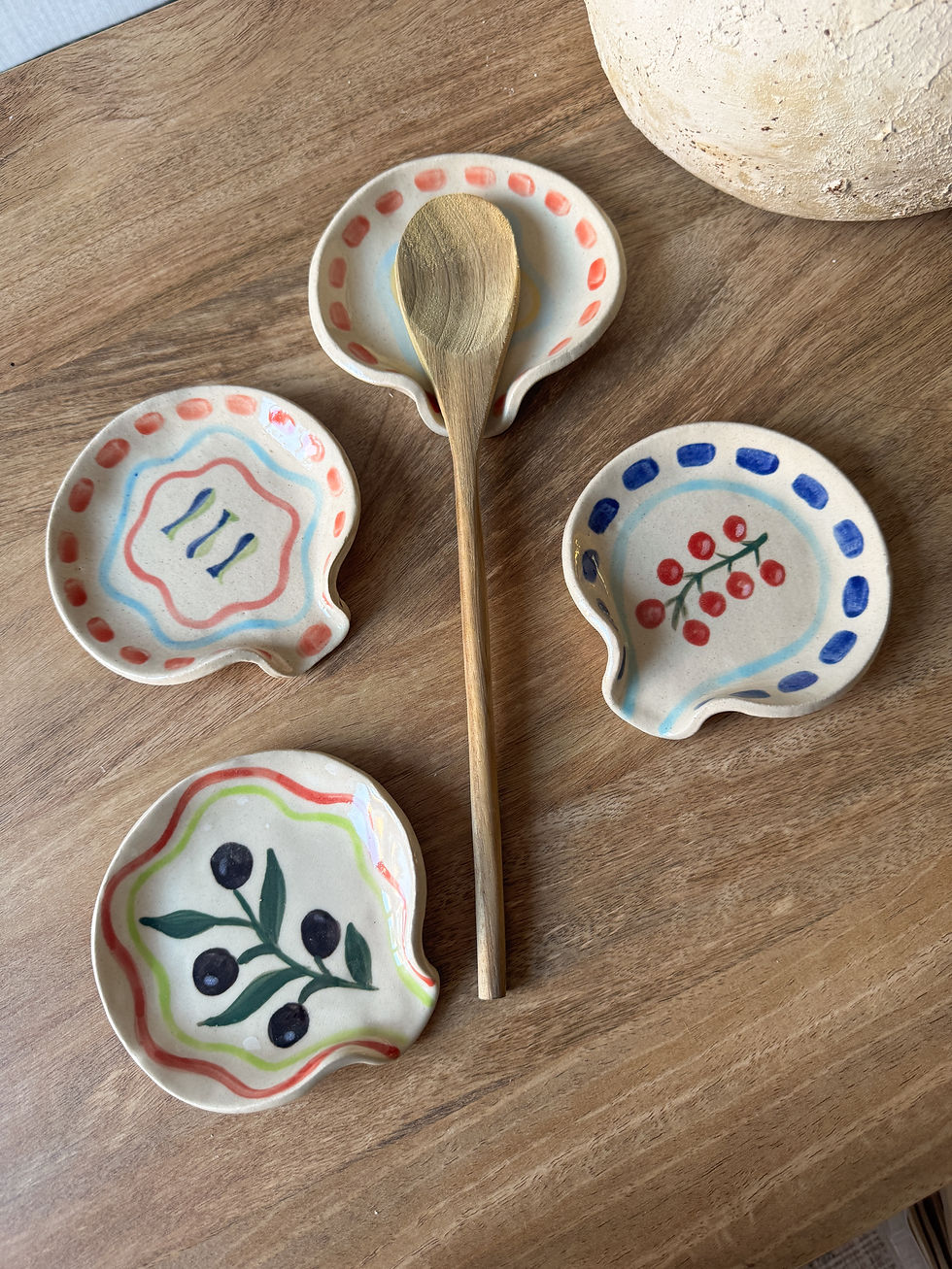 Thumbnail: Handmade Ceramic Spoon rest | Greek Inspired, Mediterranean Designs