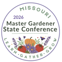Official Missouri Master Gardener State Conference Logo with tagline "Learn, Gather, Grow"