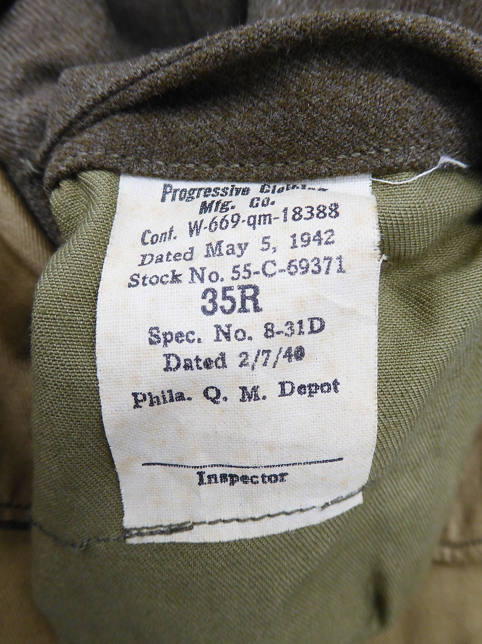 Thumbnail: U.S. Enlisted Coat, Anti-Aircraft Command, Named, WWII