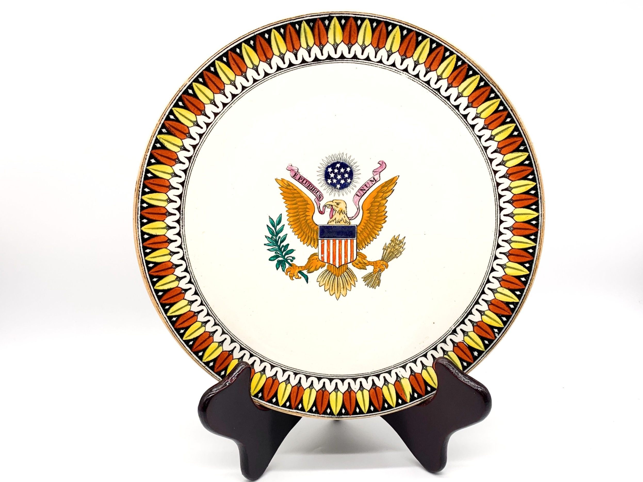 Adams Tunstall Ware Patriotic Porcelain Plate