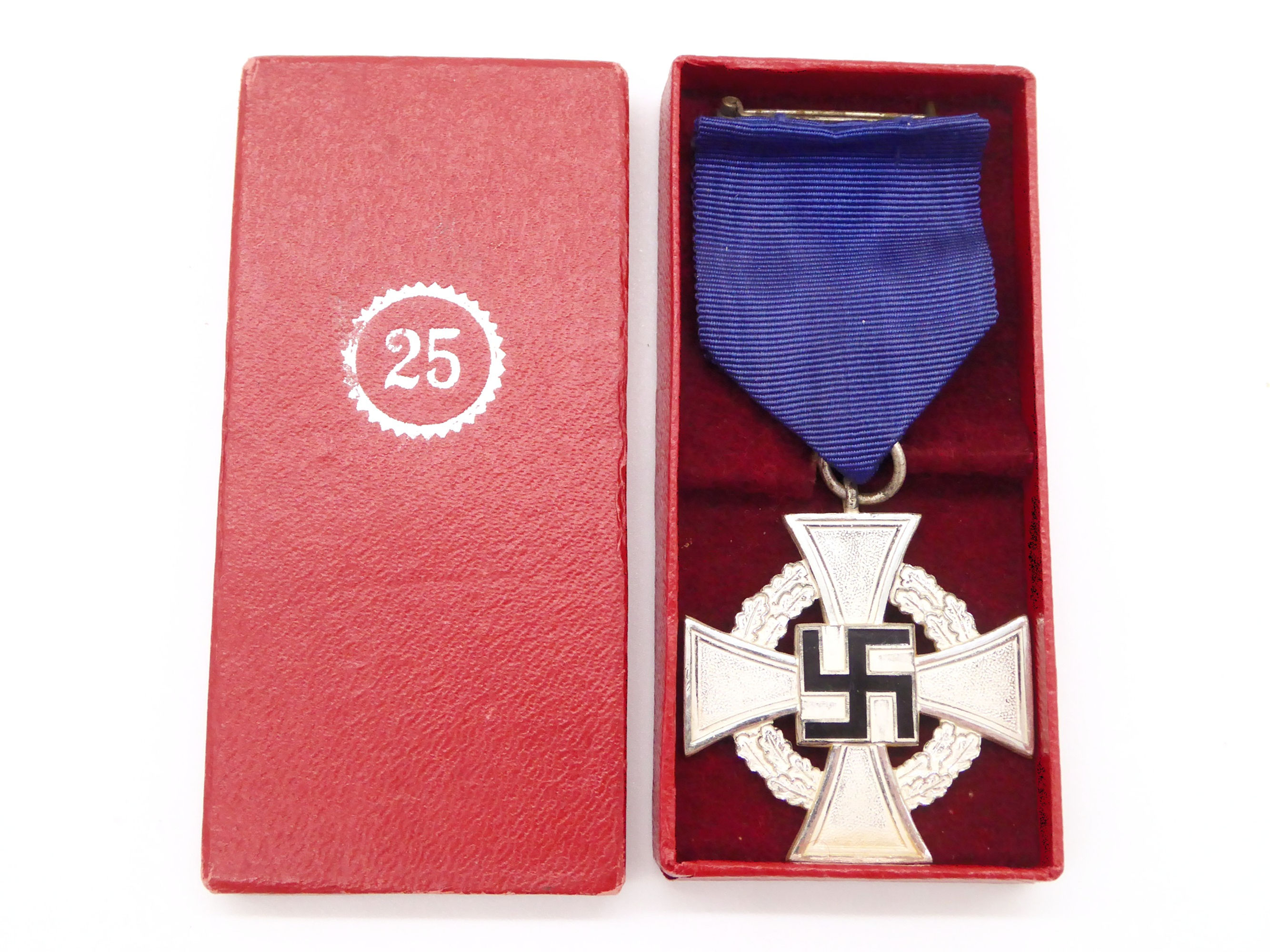 Original WWII German 25 Year Service Medal with Box
