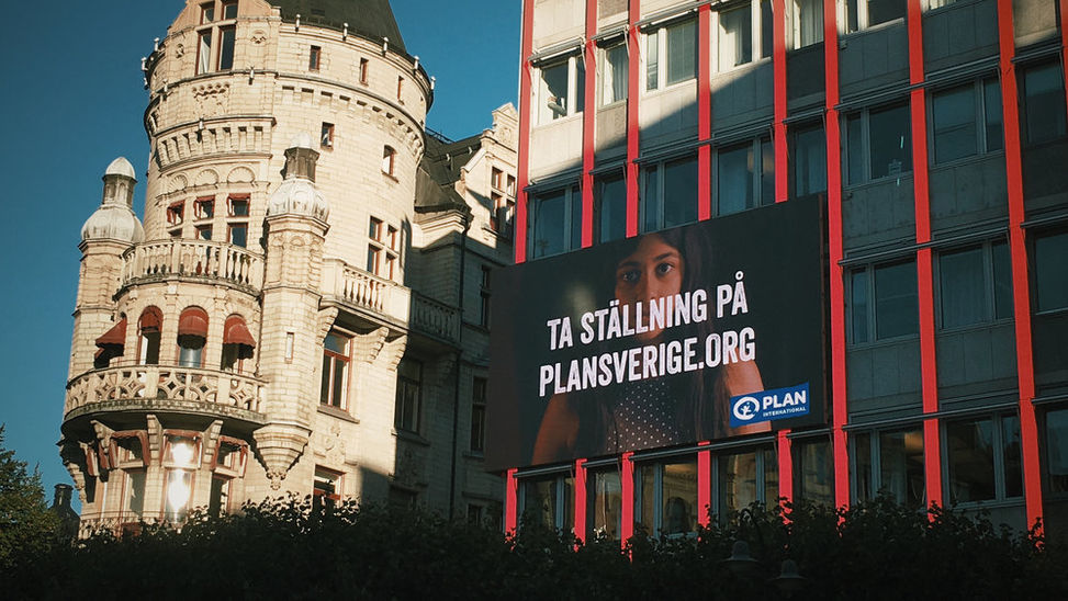 Plan International marketing bildboard