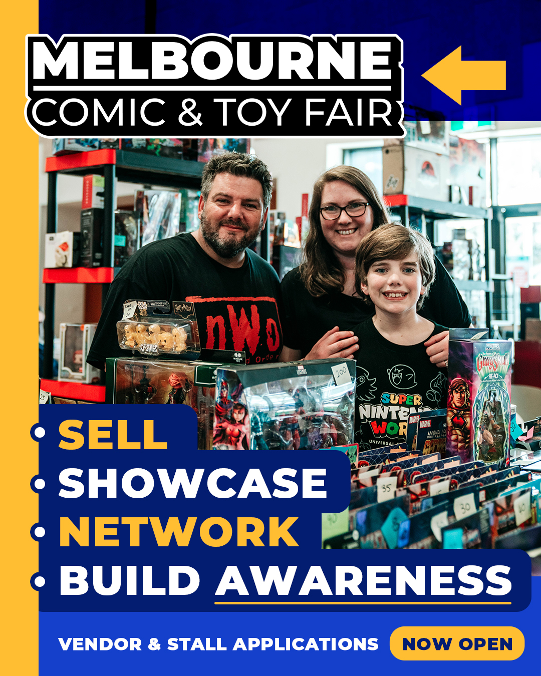Official event artwork for Melbourne Comic & Toy Fair — Thornbury