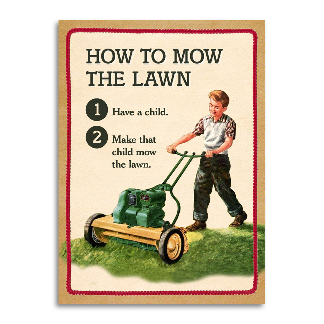 Father's Day Greeting Card How to Mow The Lawn