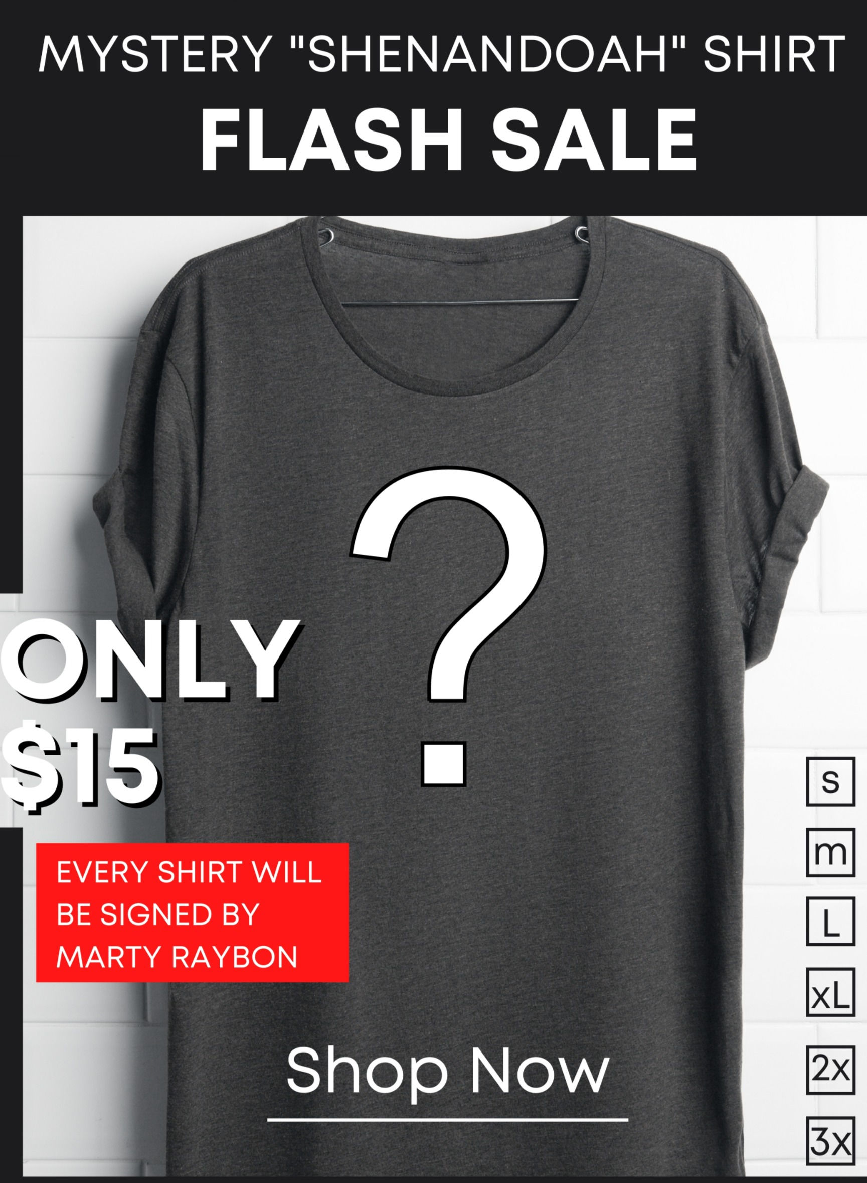 Shenandoah Mystery T shirt - signed by Marty Raybon